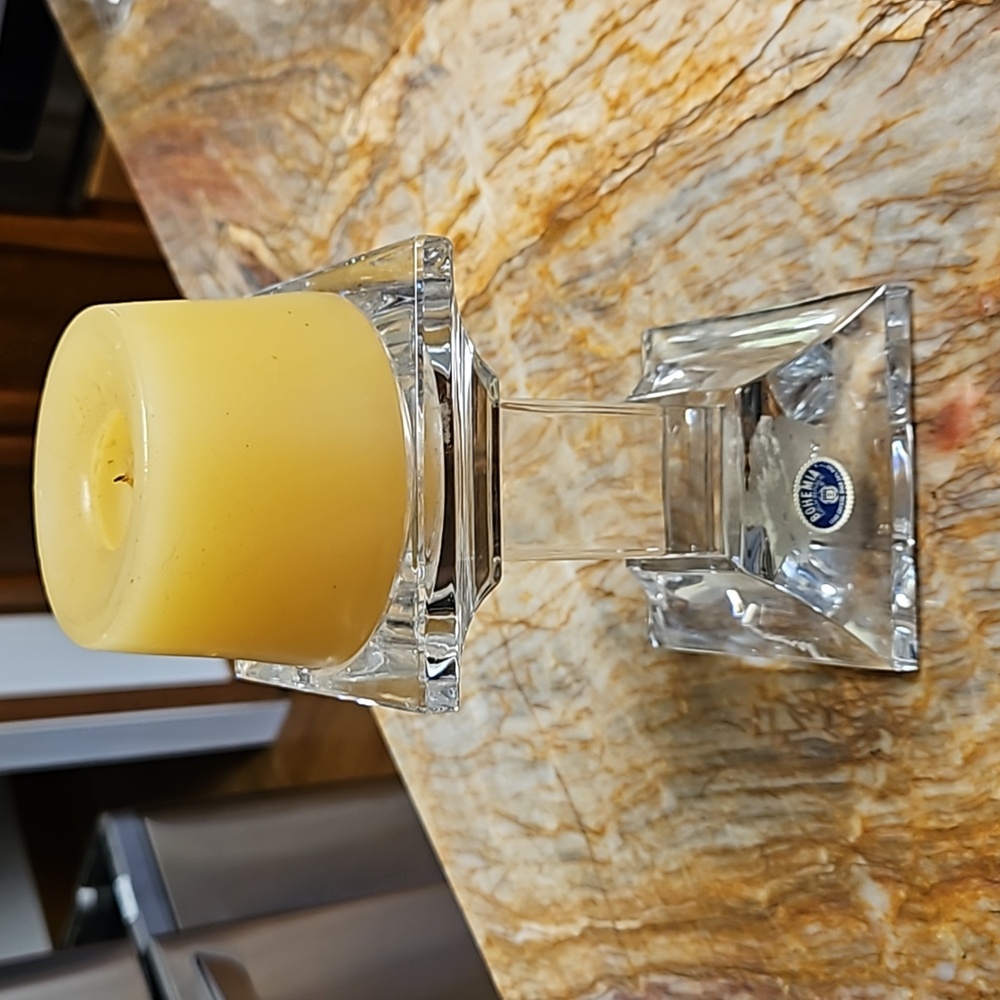 BOHEMIA square Pillar Crystal Candlestick